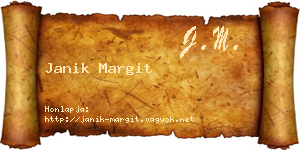 Janik Margit névjegykártya